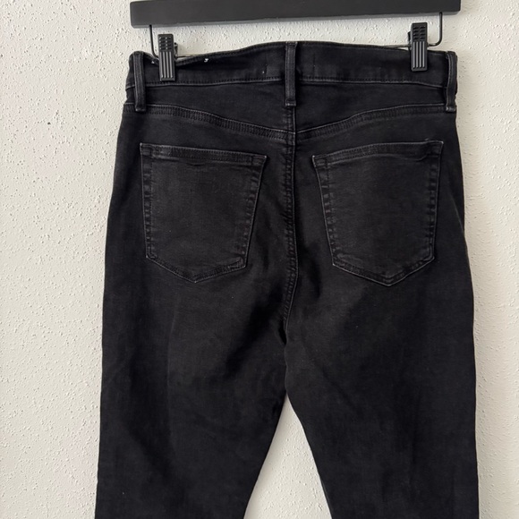 LOFT Black Slim Straight Denim Jeans with Button Fly Women's Size 28 Stretch - Picture 5 of 7